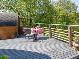 Decking with leafy views