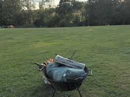 Rented fire pit for our relaxing evening!