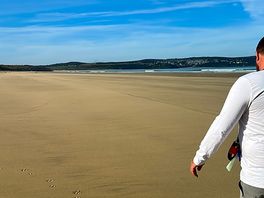Sunny beach walk