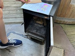 The wood stove with instructions