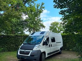 Our van all packed up on our motorhome pitch