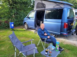 Relaxing on pitch.