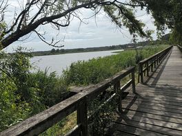 The board walk round the lagoon praia metis