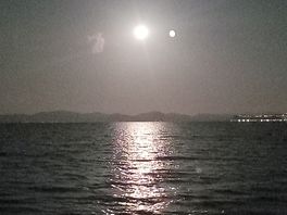 Moon over the lake