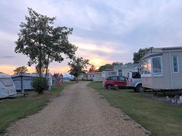 Sun set over the site