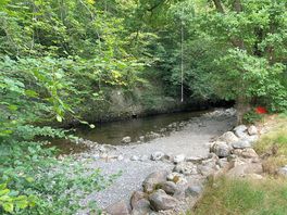 Shallow river for lots of safe splashing!
