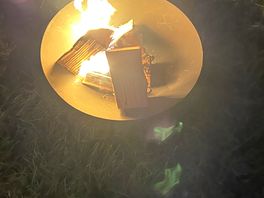 The provided fire pit we got at the campsite