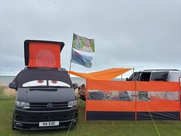 Pitched up with a sea view