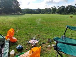Perfect tranquility. breakfast on a july morning.