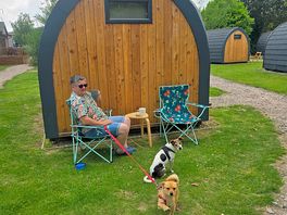Chilling with the dogs after a busy day on the beach