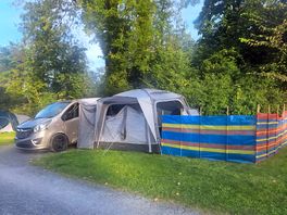 Hardstanding and grass area with ehu