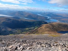 View of glen nevis caravan & camping park from ben nevis.