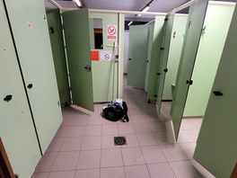One toilet with no rim or toilet paper