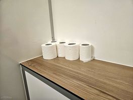 Toilet rolls a plenty, and toilet seats