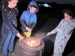 Toasting marshmallows!