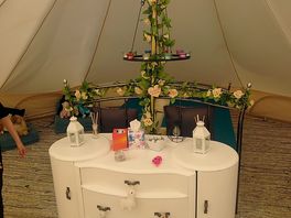 Inside tent