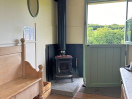 Inside the hut