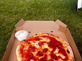 Freshly made from the pizza barn.