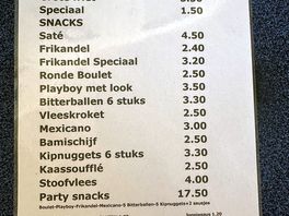 Cafe menu