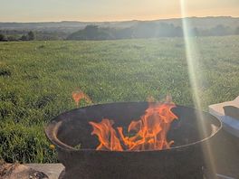 Fire pit and sunset