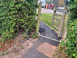 Cycle path right outside of the site