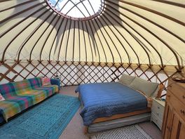 Inside the yurt