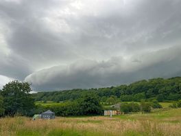 Weather coming in. the view from the field.