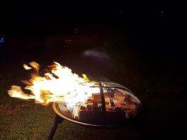 Bbq pit in the evening
