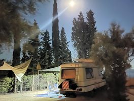 Full moon over the site
