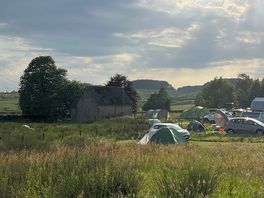 Our pitch, next to the small lake and animals!