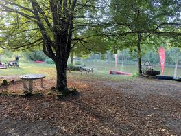 The cafe in the campsite - alongside the river