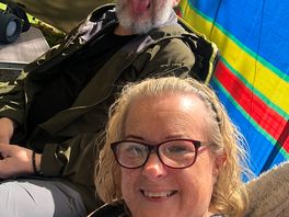 Sat at side of the van enjoying the sun ☀️ n drinks 🍺🍾🥂🥰