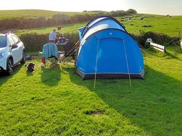Spacious pitches with great views and all day sunshine
