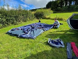 Slight incline in some of the pitch locations but it did mean we could be up to the hedge