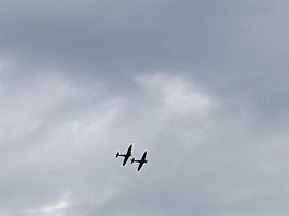 Spitfire and hurricane flyover