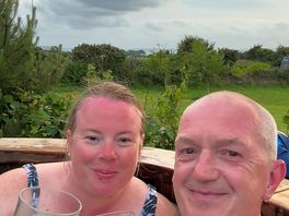Anniversary bubbles in the hot tub