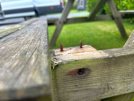 Bell tent picnic bench