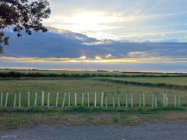 Sunset on day one over the fields