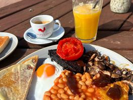 Breakfast at the farm shop café next door
