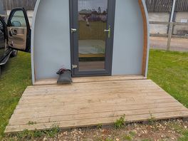 Front of camping pod