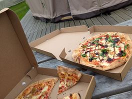 Delicious pizza from pizza van.