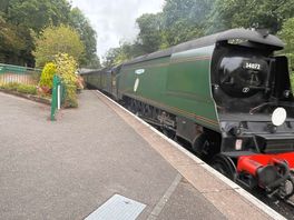 Taking a ride on the steam train to corfe castle