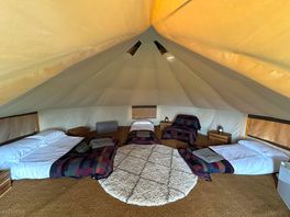The inside of our tent, capella