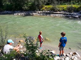 The river flowing near the camping