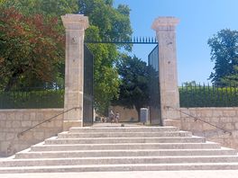 Church grounds entrance steps