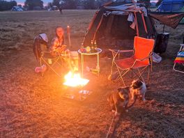 Relaxing round the camp fire.