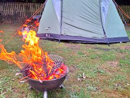 Firepit and tent