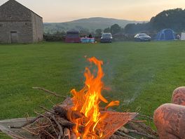 Raised campfire we brought - no ground fires