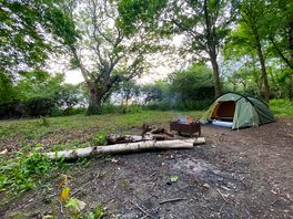 Camping out by the fire