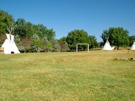 Grass pitches and tipis